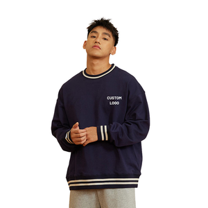 Sweat-shirt pour homme surdimensionné, respirant, écologique, personnalisé, couleur contrastée, col côtelé, col rond, broderie, capuche - Product Image 6