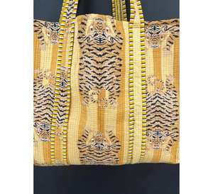 Fourre-Tout Réversible Écologique en Coton Grand Sac d'Épicerie Matelassé Élégant Bloc Imprimé Fabriqué à la Main Style Moderne Sac à Provisions Extra - Product Image 3