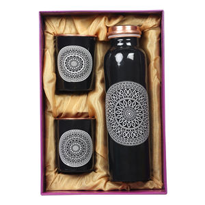 Bouteille d'eau en cuivre pur de haute qualité à bas prix imprimé sur mesure avec emballage de qualité supérieure pour l'eau potable, le yoga, la salle de sport - Product Image 2