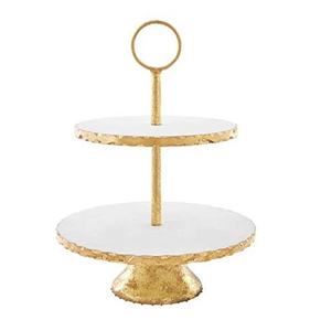 Hot 2 Tier <b>Marble</b> <b>Cake</b> <b>Stand</b> Server With Hanging Stem Classic Luxury Vintage Style Best Low Price <b>Cake</b> Server 2 Tier <b>Cake</b> Server - Product Image 1