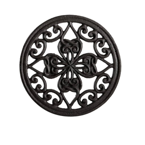 Exclusive Round <b>Cast</b> <b>Iron</b> <b>Trivet</b> for Hot Dish Pot Plate Teapot Rustic <b>Cast</b> <b>Iron</b> Hot Dish Plate Holder for Kitchen Dining Table - Product Image 5