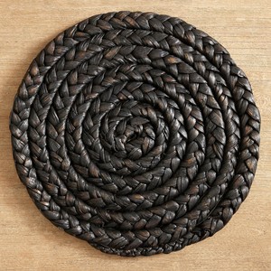 Black water hyacinth charger plates <b>dining</b> <b>table</b> decoration handmade weaving <b>placemat</b> plate mat - Product Image 2