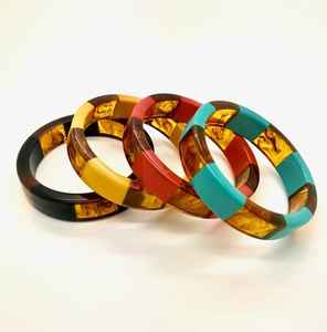 Trendy Fashion Resin Cuff Screw <b>Bracelet</b> for Women Vintage Charm Geometric Model <b>Angel</b> Design Customizable Color Design Daily - Product Image 1