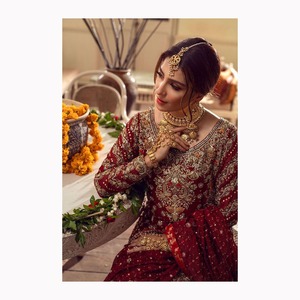 Robe Anarkali Salwar Kameez de Haute Qualité pour Femmes, Tenue de Mariage Ethnique Indienne, Personnalisable, Exportateur en Gros Pakistan, Coton Lourd en Filet - Product Image 6