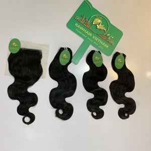 HD Lace Closure 100% Extensions de cheveux humains Remy 2x4 4x4 5x5 6x6 se mélange bien avec la plupart des tissages de cheveux - Product Image 3