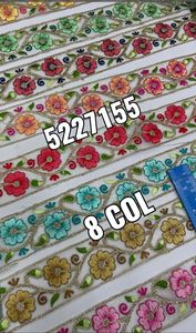 Rubans brodés à la machine sur mesure et lacets en motifs floraux et en huit couleurs pour robes de mariée de 1.25 pouces de largeur - Product Image 6