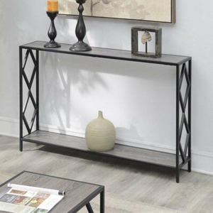 Mesa consola de metal de inspiración antigua con acabado rústico, perfecta para decoración de pasillo y estilo tradicional Vintage para el hogar - Product Image 3