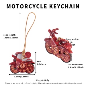 <span class=keywords><strong>LLavero</strong></span> de cuero rojo para motocicleta, <span class=keywords><strong>llavero</strong></span> hecho a mano de cuero genuino, elegante abalorio de motocicleta para bolsos o regalos - Product Image 2