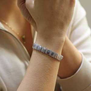 925 Sterling <b>Silver</b> Fusion <b>Bracelet</b> Elegant Crystal <b>Bracelets</b> & <b>Bangles</b> with Stones - Product Image 1