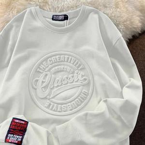 Venta caliente personalizado Casual Relieve Hombres Sudadera 100% Algodón Peso pesado Alta calidad 3D en relieve de gran tamaño Hombres Sudadera - Product Image 3