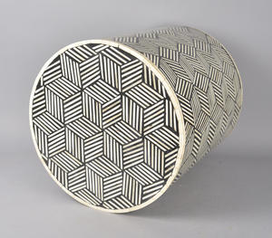 Mesa Auxiliar de Estilo Floral Contemporáneo Hecha a Mano con Incrustaciones de Hueso para Sala de Estar de Alto Estilo, Elegante Mesa de Centro - Product Image 4