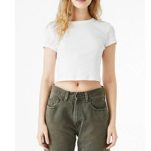 Tops de sport pour femmes, manches courtes, t-shirts d'été, spandex/polyester/coton, séchage rapide, respirant, écologique, yoga, gym - Product Image 1