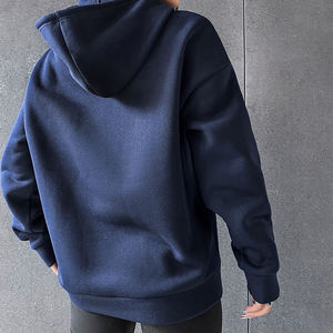 Sudaderas con capucha informales de diseño para mujer, sudaderas con capucha de invierno con logotipo personalizado, Jersey holgado grueso, Sudadera con capucha en relieve Premium 3D Lisa Unisex - Product Image 4