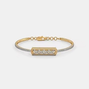 Classic 14K Yellow Gold Tennis Bracelet Dainty <b>Wedding</b> Jewelry with Moissanite and Diamond Perfect Party <b>Gift</b> - Product Image 1