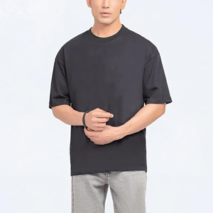 Top Premium qualité 100% coton hommes T-Shirt surdimensionné goutte épaule couleur unie personnalisé sérigraphié tricoté hommes T-Shirt - Product Image 3