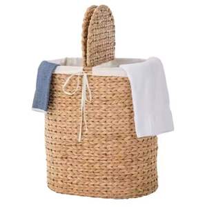 Cesta de Jacinto de Agua de Fibra Natural, Ecológica y Ligera para Almacenamiento en Sala de Estar y Resorts, Cestas de Lavandería Hechas a Mano - Product Image 1