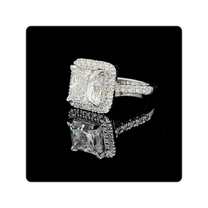 Anillo de compromiso de diamante cultivado en laboratorio de corte princesa en plata 925 5,01 quilates E VVS2 CVD diamante IGI joyería certificada ( - Product Image 4