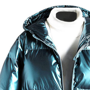 Ropa de invierno cálida para hombres y mujeres, chaqueta acolchada brillante/chaqueta acolchada brillante de peso ligero a la venta - Product Image 5