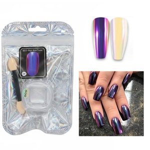 Poudre à ongles holographique effet miroir, poussière acrylique métallique chromée pour nail art en gel, DIY, manucure en salon - Product Image 4