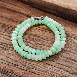 สร้อยคอลูกปัดแกะสลักโอปอลสีเขียวของเปรูเครื่องประดับทำด้วยมือ8-10มม. เครื่องประดับสไตล์สากล2025เทรนด์ชิ้นหินธรรมชาติของผู้หญิง - Product Image 1