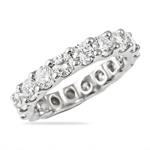 Bague d'éternité élégante en diamant rond de 3,30 carats en forme de U pour femmes - Product Image 1