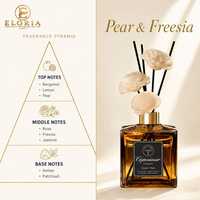 Diffuseur de parfum en verre de luxe Eloria, qualité hôtel 5 étoiles, avec bâtonnets en rotin naturel, sans alcool, aromathérapie pour chambre à coucher