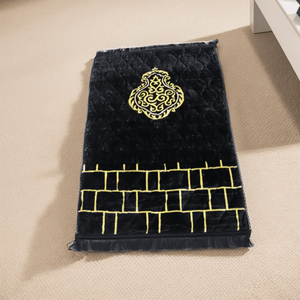 Alfombra islámica de terciopelo tradicional para hombres, mujeres y niños, alfombra de oración étnica suave para oración tradicional - Product Image 4
