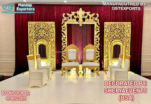 Decoración Estética para Escenario de Boda Hindú en el Reino Unido, Decoración Tradicional con Temática de Ganesha, Decoración para Eventos Grandes del Sur de la India - Product Image 4