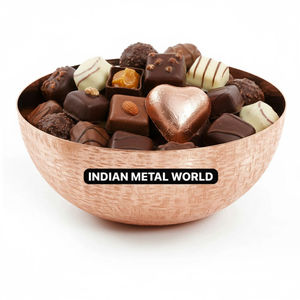 Bol de service en laiton martelé artisanal, vente en gros, plat décoratif indien en métal pour bonbons et chocolat, pièce maîtresse au meilleur prix - Product Image 4