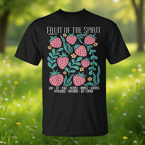 Maglietta cristiana retrò con versetto biblico sulla fragola e il Frutto dello Spirito - Product Image 3