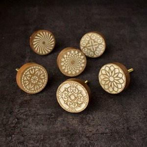 Wooden Knobs Combine With Stone-Bone-Brass- Resin Round Shape Varieties Cabinet Knobs, Natural Drawer <b>Hardware</b> - Product Image 6