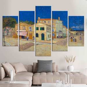 Tableau imprimé sur toile : Art de Van Gogh, Décoration célèbre, Paysage urbain, Mix 5P : Galerie d'art sur toile tendue - Product Image 1