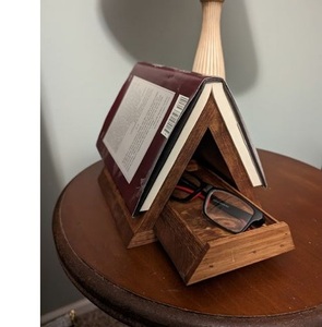 Atril de madera hecho a mano con incrustaciones de ágata elegante - Product Image 3