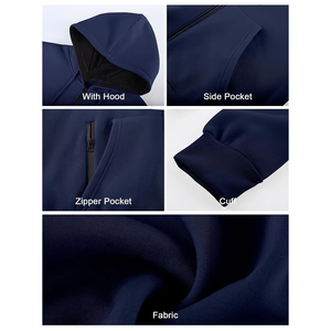 Chaqueta con cremallera para hombre, novedad en blanco, diseño personalizado, bolsillo con cremallera, manga larga, sudaderas con capucha para gimnasio para hombre - Product Image 6