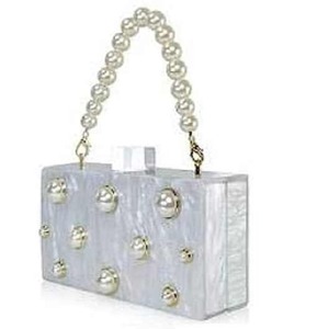 Pochette de soirée et sacs à main de luxe en résine de style indien vintage avec doublure en acrylique pour fêtes et mariages - Product Image 4