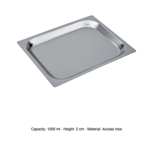 Bandeja para Hornear Inox Macel, Placa de Fondo Plano Alto GN 1/2, Acero Inoxidable, 32.5 x 26.5 cm, Suministros para Restaurantes, Contenedores Gastronorm - Product Image 3