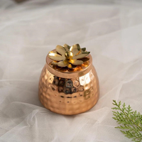 Nouvelles boîtes en cuivre Matka indiennes, petits pots à fruits secs, cadeau de mariage, rangement décoratif pour les invités, fournisseur en gros