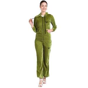 Chándal de terciopelo para mujer Verde Mujer Tallas grandes Joggers Pantalones Cremallera Conjunto Chándales de terciopelo Conjuntos Color verde Mujer - Product Image 1