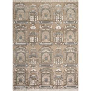 Tapis Khidki vert noué à la main en laine et soie de bambou, 10 mm, rectangulaire, abstrait, pour la maison, le couloir, le salon - LRB-13019 - Product Image 1