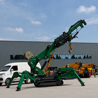 Grue araignée compacte Tonlita, mini-grue sur chenilles hydraulique, homologuée CE EPA Euro, avec nacelle, capacités de levage de 1,5 tonne, 2 tonnes, 3 tonnes, 4 tonnes, 5 tonnes