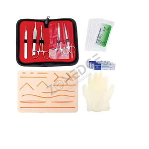 Kit completo de práctica de sutura para estudiantes médicos y veterinarios, almohadilla de silicona de simulación de piel reutilizable, kit de sutura quirúrgica - Product Image 1