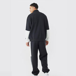 Chándales transpirables de alta calidad para hombre OEM 2025, diseño de Panel de Cuello estilo media cremallera, ropa de calle al por mayor para la temporada de invierno - Product Image 3