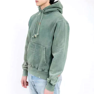 Precio bajo Mejor Venta 100% Algodón Ácido Lavado Sudaderas con capucha desgastadas Hecho a medida para hombres Otoño - Product Image 3