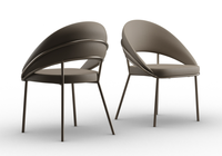 Fauteuil en métal élégant de fabrication italienne, 100% rembourré, design contemporain, utilisation en intérieur, chambre à coucher, salon, cuisine, salle à manger, hôtel VF