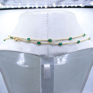 Collier en argent sterling 925 avec émeraude naturelle plaqué or fait à la main Cadeau pour femmes - Product Image 4