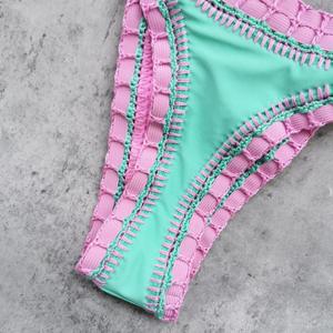 2026 New Double-Sided Sexy Bikini <b>Set</b> Women <b>Two</b>-<b>Piece</b> Color Block Swimwear European American Style Quick-Dry Chiffon - Product Image 6