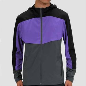 เสื้อแจ็คเก็ตมีฮู้ดน้ำหนักเบา ผลิตจากโพลีเอสเตอร์ 100% แบบสั่งทำพิเศษ สีสันตัดกัน ระบายอากาศได้ดี กันน้ำ กันลม ด้านหน้าแบบสั่งทำพิเศษ สำหรับผู้ชาย - Product Image 1