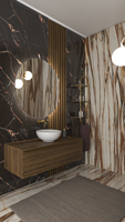 Sélection spéciale Carreaux en grès cérame 100% italien Effet marbre brillant pour villa Chambre avec design graphique Prêt à la vente