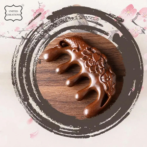 Peine de madera Masaje Masajeador de cuero cabelludo Sándalo Hecho a mano Diente ancho Madera para Mujeres Hombres Madera natural Gua - Product Image 5