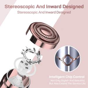 Rasoir à double lame pour femmes, éliminateur de poils du visage, avec 4 têtes de rechange incluses - Product Image 4